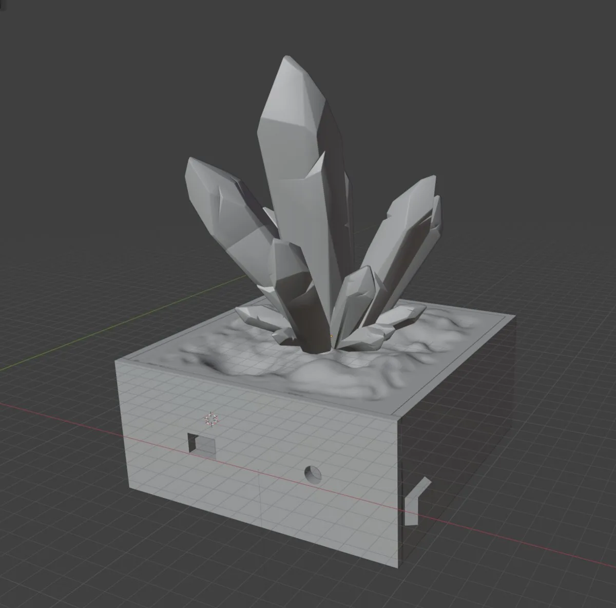 Crystal light model in the Blender editor