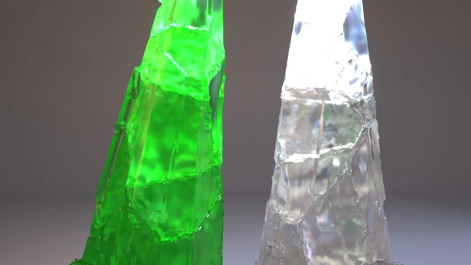 Green and clear crystal material study