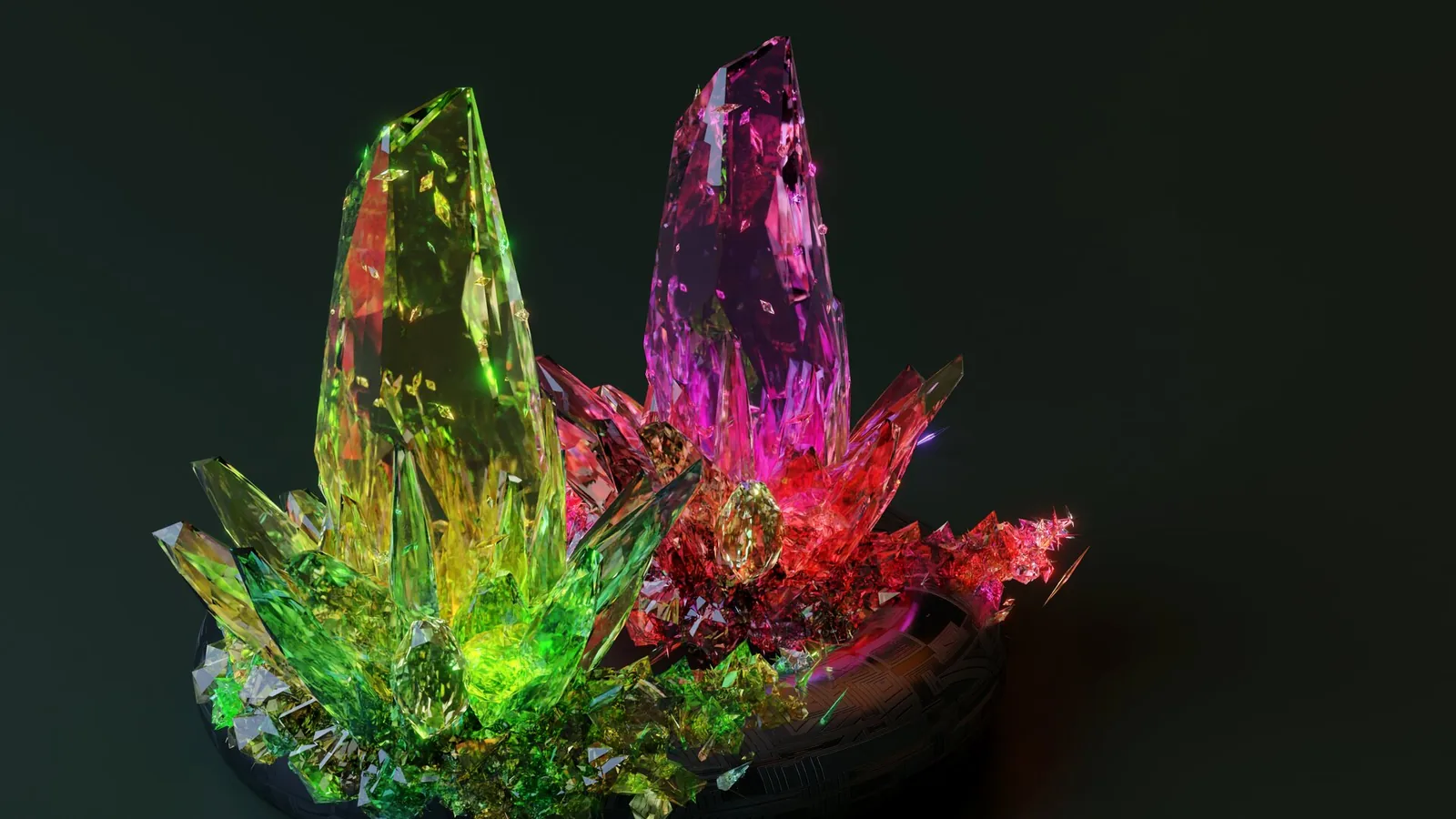 Colourful crystal material study