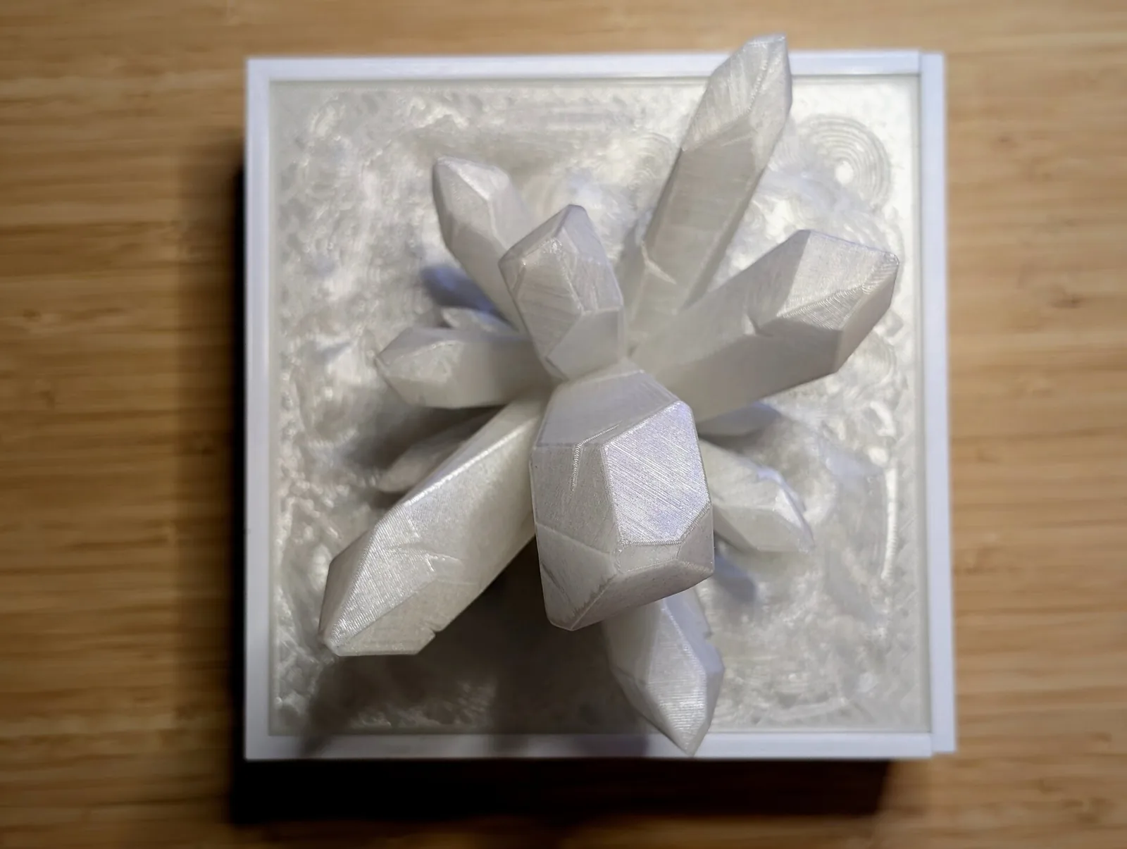 3D-printed crystal light in daylight