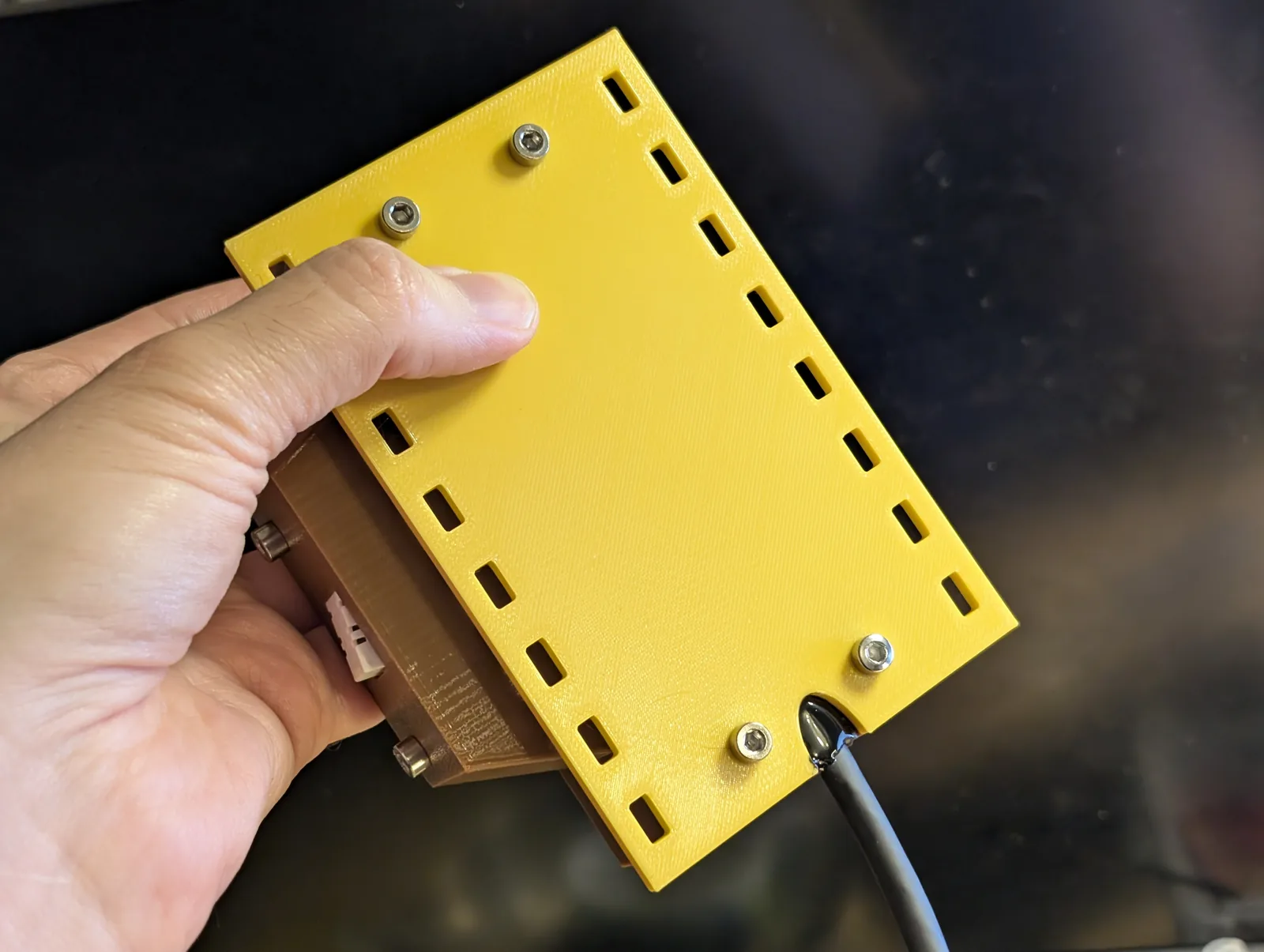 Underside of the wired LAN sensor enclosure
