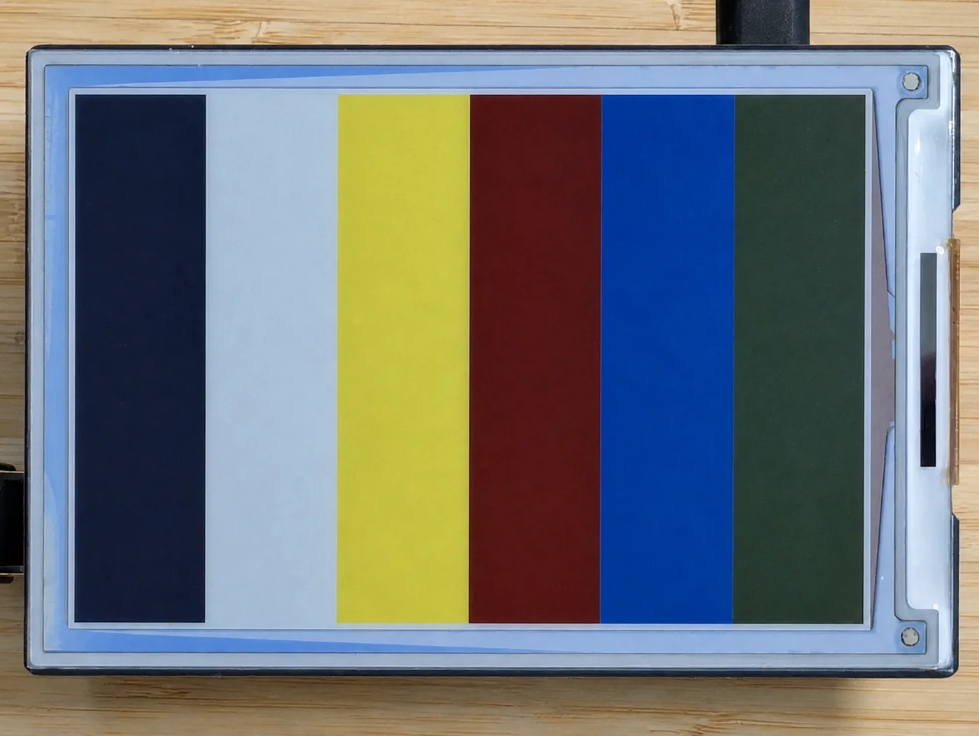 The six physical colours of the Waveshare Spectra 6 display