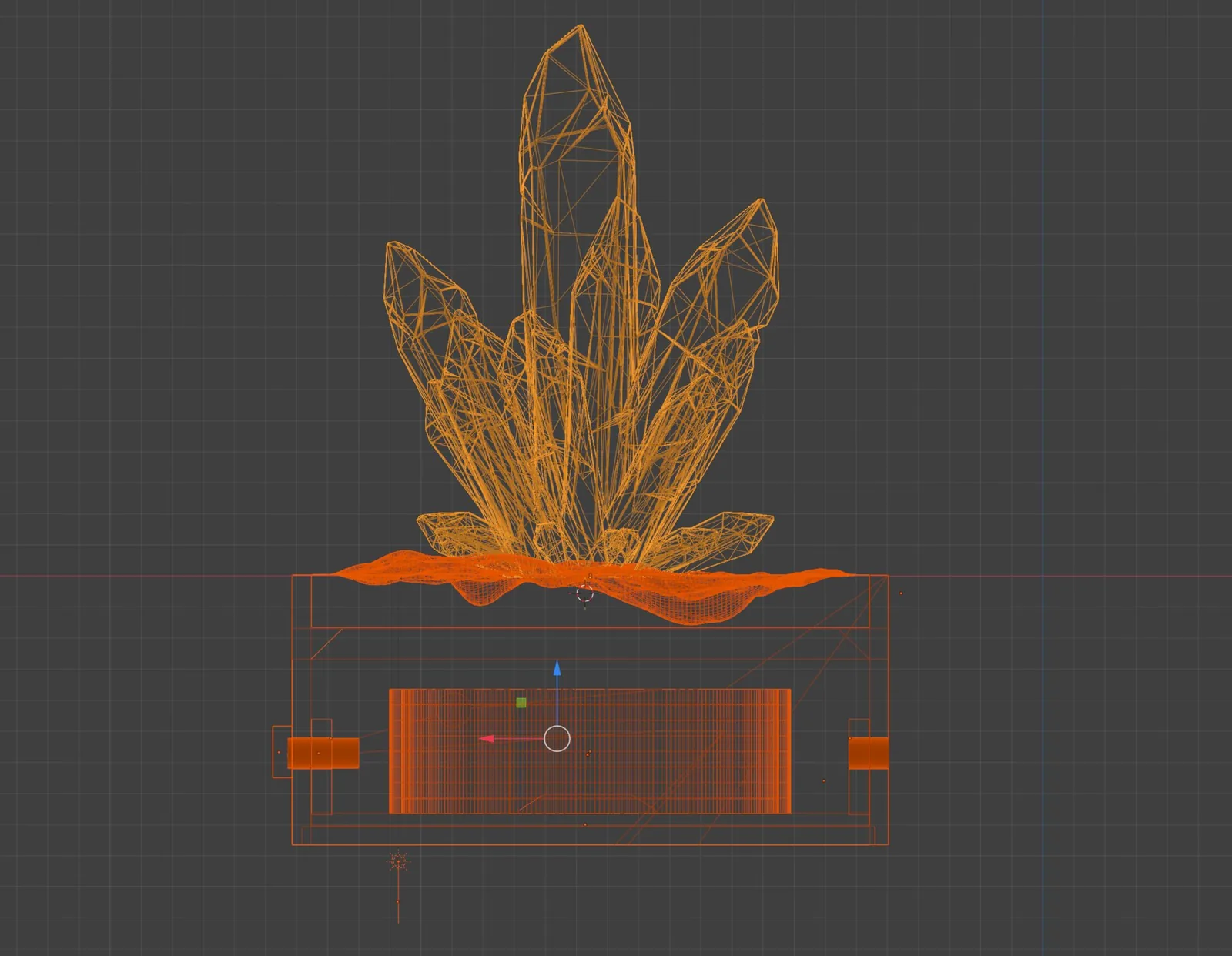 Crystal light wireframe in Blender